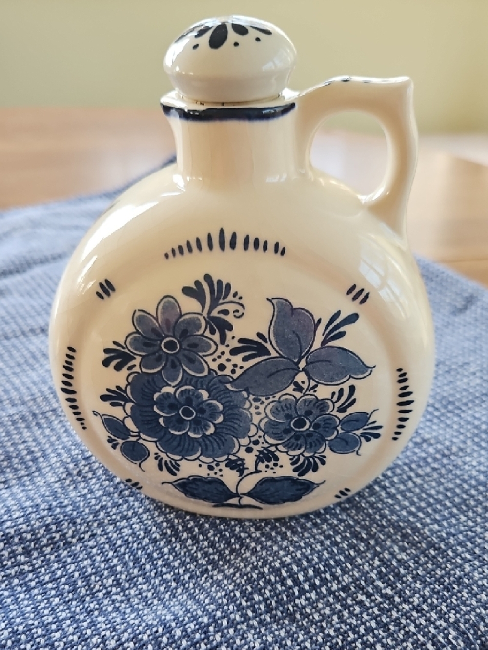 Vintage Blauw Delft Moon Decanter with Stopper - Picture 3 of 6